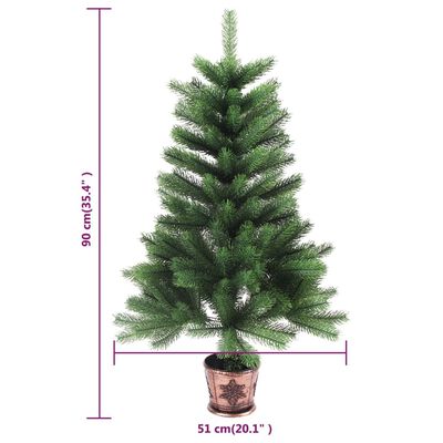 vidaXL Árbol de Navidad artificial con luces y bolas verde 90 cm