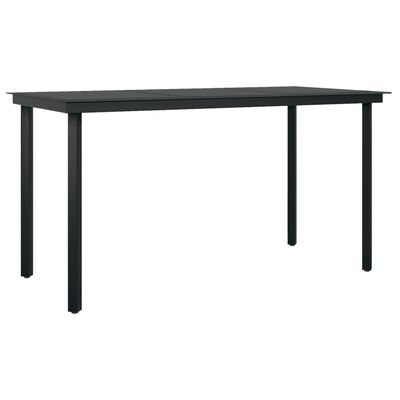 vidaXL Juego de comedor de jardín 7 piezas con cojines negro