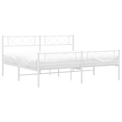 vidaXL Estructura cama sin colchón con estribo metal blanco 200x200 cm