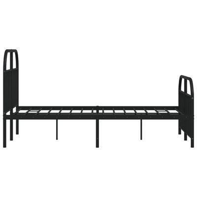 vidaXL Estructura de cama con cabecero y pie metal negro 120x190 cm