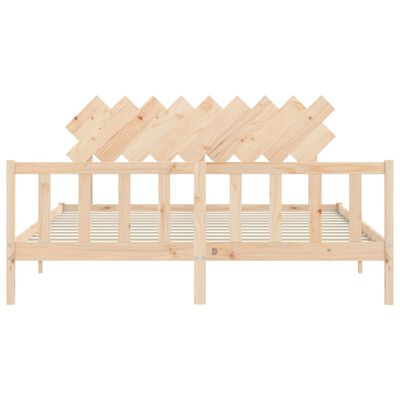 vidaXL Estructura de cama de matrimonio con cabecero madera maciza