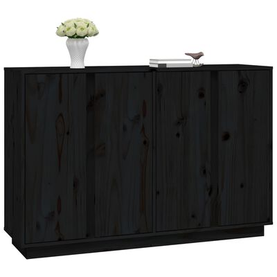 vidaXL Aparador de madera maciza de pino negro 120x35x80 cm