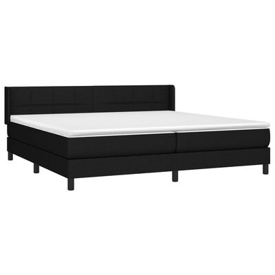 vidaXL Cama box spring con colchón tela negro 200x200 cm