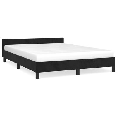 vidaXL Estructura de cama sin colchón terciopelo negro 140x200 cm