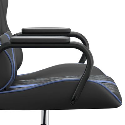 vidaXL Silla gaming cuero sintético negro y azul