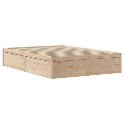 vidaXL Estructura de cama con cabecero madera de pino blanco 150x200cm