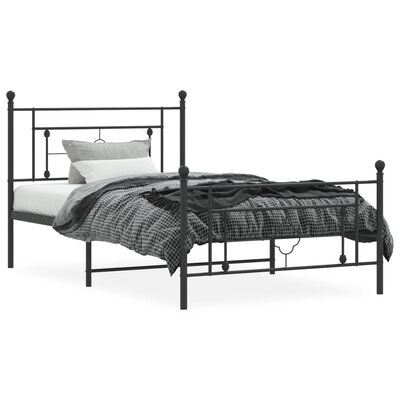 vidaXL Estructura cama sin colchón con estribo metal negro 107x203 cm