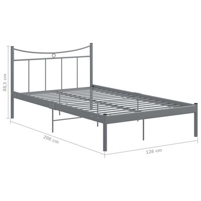 vidaXL Estructura de cama sin colchón metal gris 120x200 cm