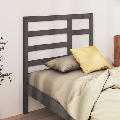 vidaXL Cabecero de cama madera maciza de pino gris 106x4x104 cm