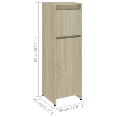 vidaXL Juego de muebles de baño 4 pzas madera ingeniería roble Sonoma