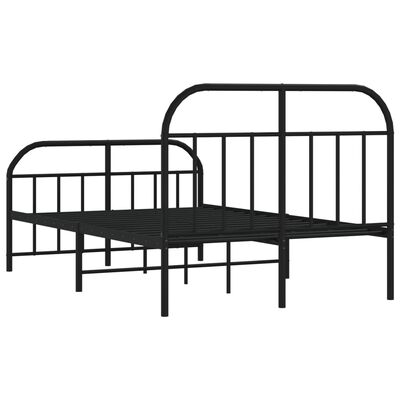 vidaXL Estructura de cama cabecero y estribo metal negro 120x200 cm