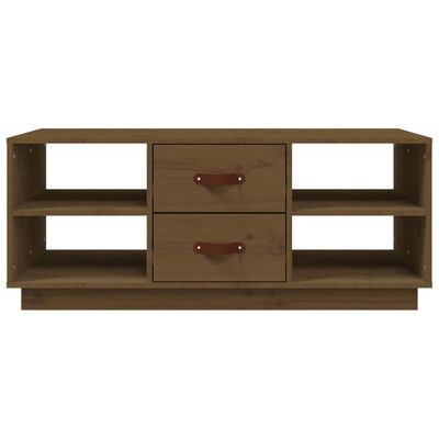 vidaXL Mesa de centro madera maciza de pino marrón miel 100x50x41 cm