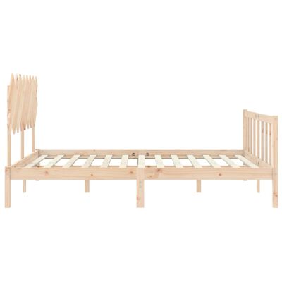 vidaXL Estructura de cama con cabecero madera maciza 160x200 cm