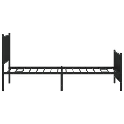 vidaXL Estructura cama sin colchón con estribo metal negro 100x190 cm