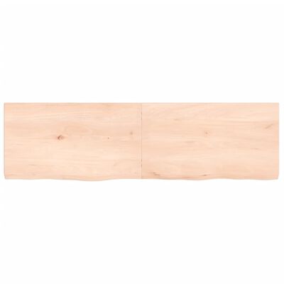 vidaXL Encimera de baño madera maciza sin tratar 140x40x(2-4) cm