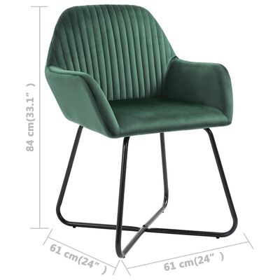 vidaXL Sillas de comedor 4 unidades de terciopelo verde