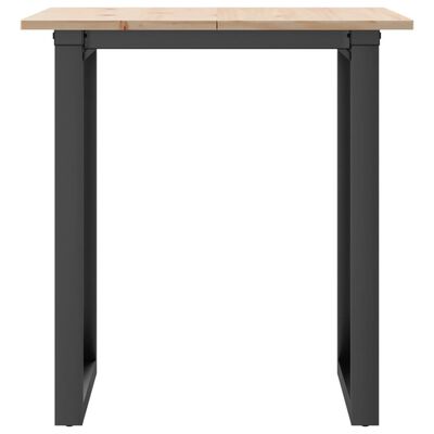 vidaXL Mesa de comedor marco O madera maciza pino y hierro 70x70x75 cm