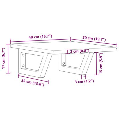 vidaXL Estante de lavabo de pared de acero y madera maciza de roble