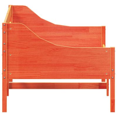 vidaXL Sofá cama de madera maciza de pino marrón cera 100x200 cm