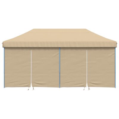 vidaXL Tienda de fiesta plegable Pop-Up con 4 paredes laterales beige