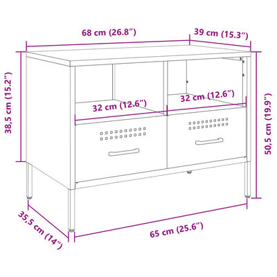 vidaXL Mueble para TV acero amarillo mostaza 68x39x50,5 cm