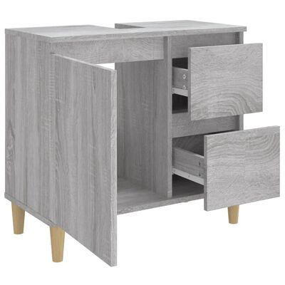 vidaXL Armario de baño madera contrachapada gris Sonoma 65x33x60 cm