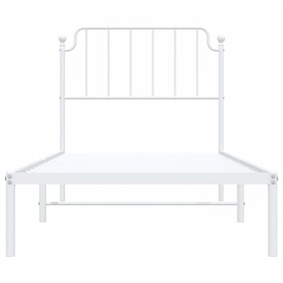 vidaXL Estructura cama sin colchón con cabecero metal blanco 90x200 cm