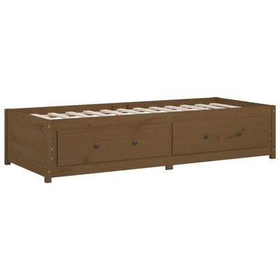 vidaXL Sofá cama de madera maciza de pino marrón miel 90x190 cm