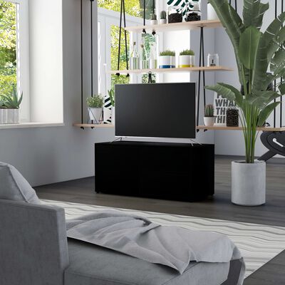 vidaXL Mueble para TV madera contrachapada negro 80x34x36 cm