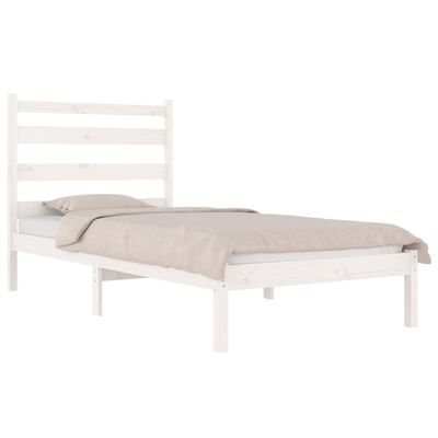 vidaXL Estructura de cama madera maciza de pino blanco 100x200 cm