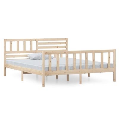 vidaXL Estructura de cama de madera maciza 140x190 cm