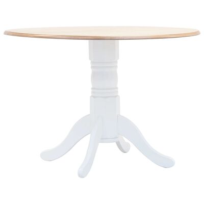 vidaXL Juego de comedor 5 piezas madera maciza de caucho blanco marrón