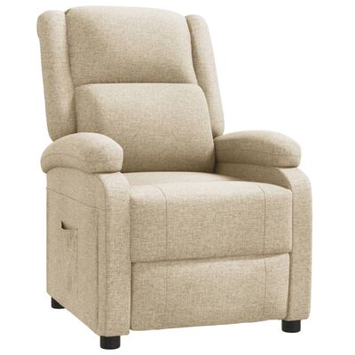 vidaXL Sillón reclinable de tela crema