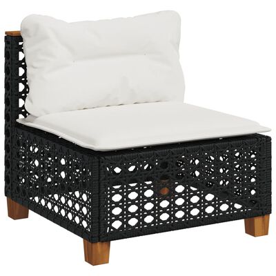 vidaXL Set de muebles de jardín 5 pzas y cojines ratán sintético negro