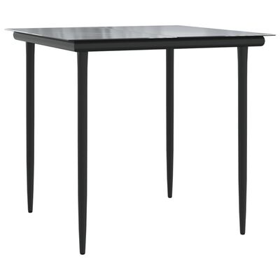 vidaXL Juego de comedor jardín 3 pzas ratán sintético acero gris negro