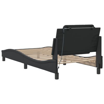 vidaXL Estructura cama con luces LED cuero sintético negro 80x200 cm