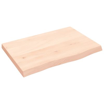 vidaXL Tablero de mesa madera maciza roble sin tratar 60x40x(2-4) cm