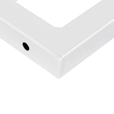 vidaXL Soportes estante de lavabo 2 unidades trapecio acero blanco