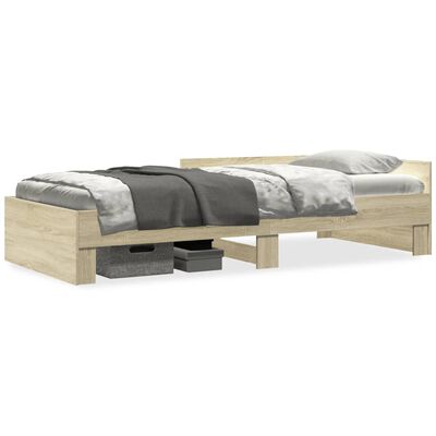 vidaXL Estructura de cama sin colchón madera roble Sonoma 90x200 cm