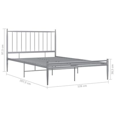 vidaXL Estructura de cama sin colchón metal gris 120x200 cm