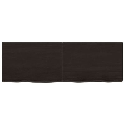 vidaXL Tablero mesa madera roble tratada marrón oscuro 120x40x(2-4) cm