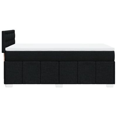 vidaXL Cama box spring con colchón tela negro 80x200 cm