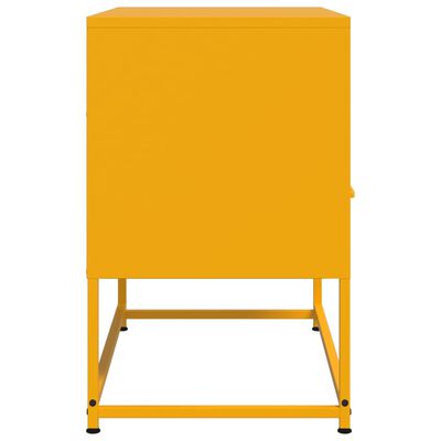 vidaXL Mueble para TV de acero amarillo mostaza 68x39x60,5 cm