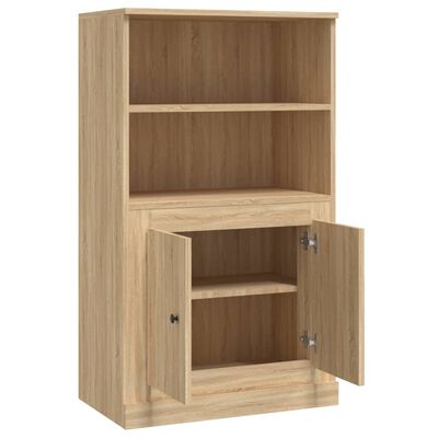 vidaXL Aparador de madera contrachapada roble Sonoma 60x35,5x103,5 cm