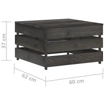 vidaXL Muebles de jardín 5 pzas con cojines madera impregnada gris