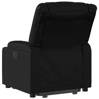 vidaXL Sillón reclinable elevable cuero artificial negro