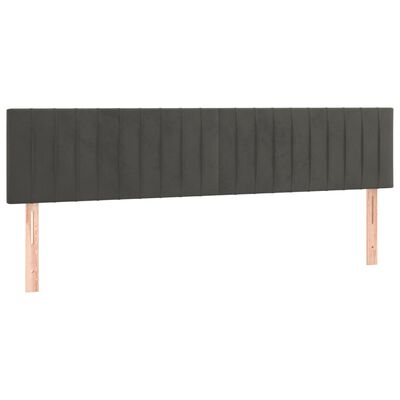 vidaXL Cabecero con LED de terciopelo gris oscuro 180x5x78/88 cm