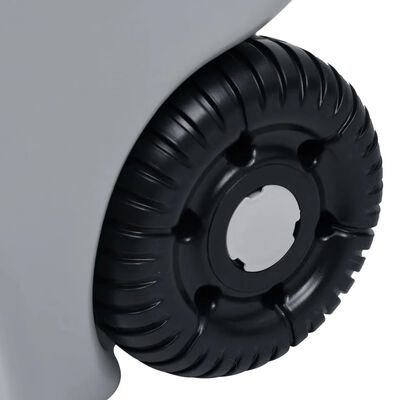 vidaXL Lavabo para camping con depósito de agua con ruedas gris