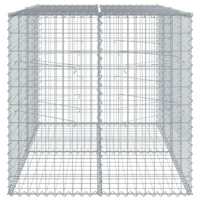 vidaXL Cesta de gaviones con cubierta hierro galvanizado 200x100x100cm