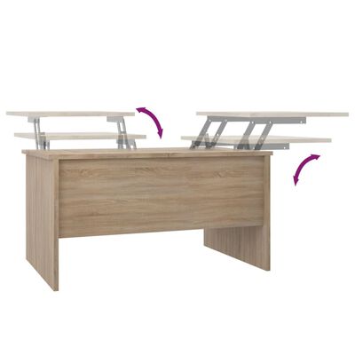 vidaXL Mesa de centro madera de ingeniería roble Sonoma 80x50x42,5 cm